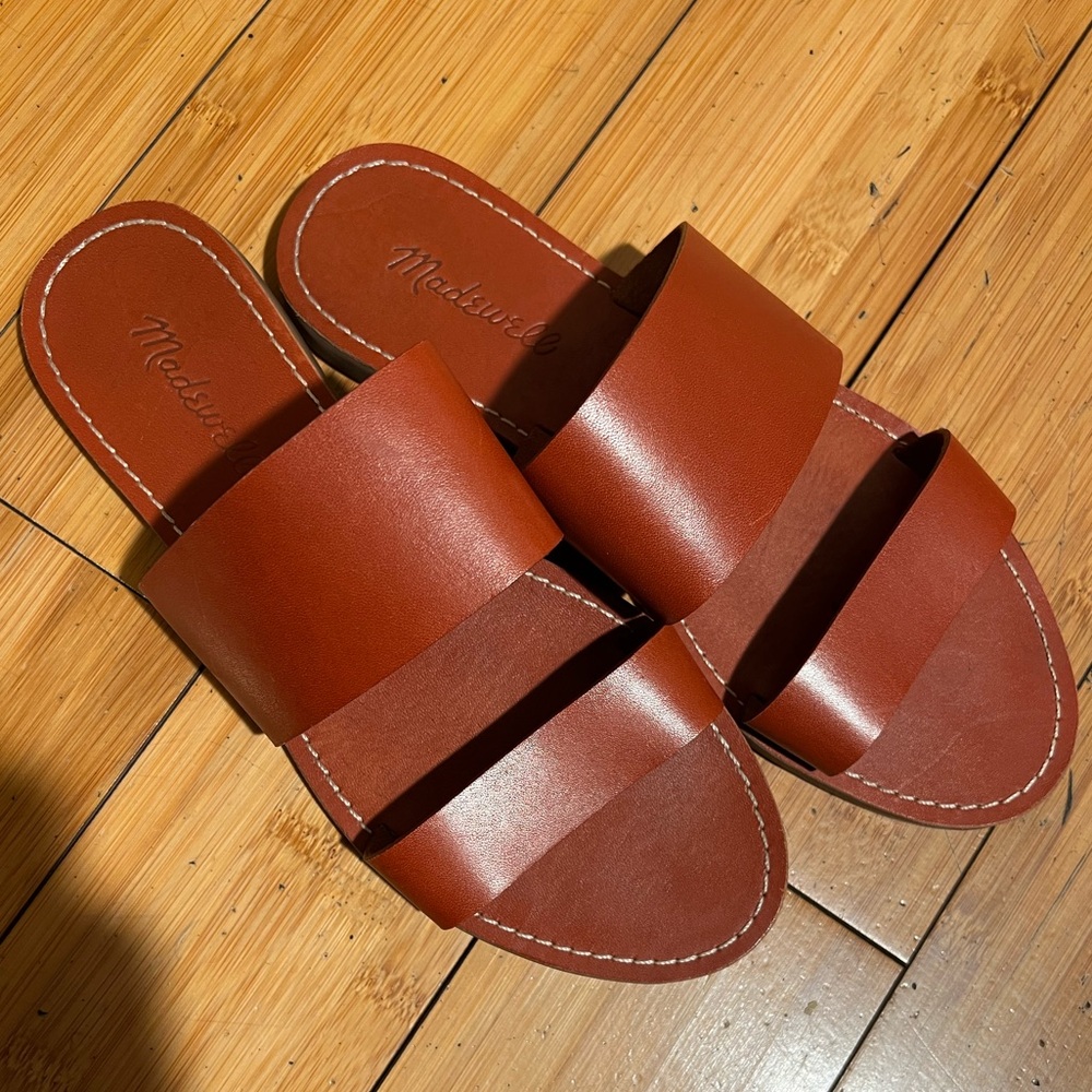 Madewell The Boardwalk Double-Strap Slide Sandals In Weathered Brick Size 8 - Picture 7 of 16
